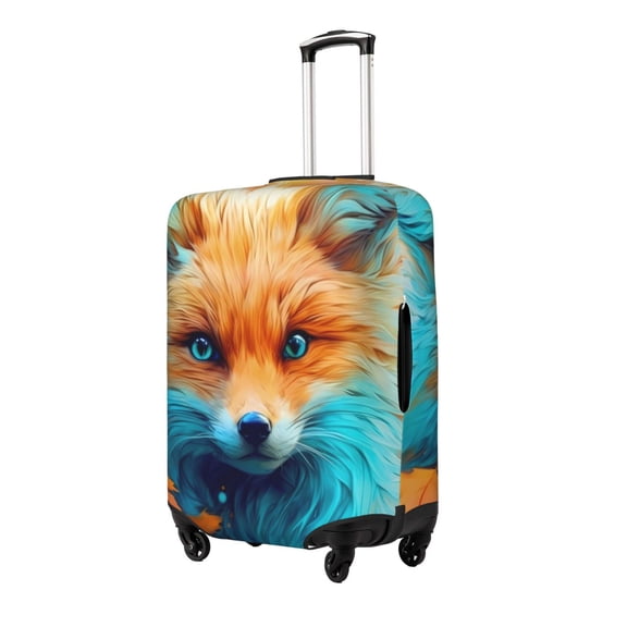 Hirioo Fiery Red Maple Leaf Fox for Elasticity Suitcase Cover (No luggage Included) Durable Luggage Protector Fits 18-32 Inch Luggage-Small