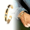 thumbnail image 6 of My Daily Styles Star of David Cuff Bracelet, Unisex Stainless Steel Bangles, Silver and Gold Colors, Religious Jewelry 2 Set, 6 of 7