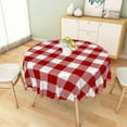 thumbnail image 2 of Nanqianyi Red Checkered Round Tablecloth 60 Inch, Washable Polyester Table Cloth for Dining Room Party Outdoor Picnic, 2 of 9