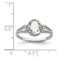 thumbnail image 4 of Auriga Fine Jewelry 925 Sterling Silver 0.33ct Oval-Cut Opal and Diamond Engagement Ring Size 9 for Women, 4 of 6