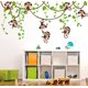 thumbnail image 1 of Cute Monkeys Climbing Tree Vines pegatinas de pared, calcomanías extraíbles para guardería, murales TUNC Sencillez, 1 of 5