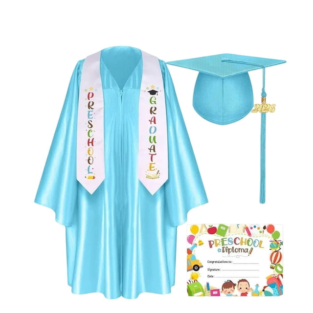 Kindergarten Graduation 2026 Cap And Gown Set Silk Finish Graduation Outfit With Tassel And Keepsake Gift Kit Commemorative Ceremony Attire Photo Props School Celebration Outfit For Graduation Memory