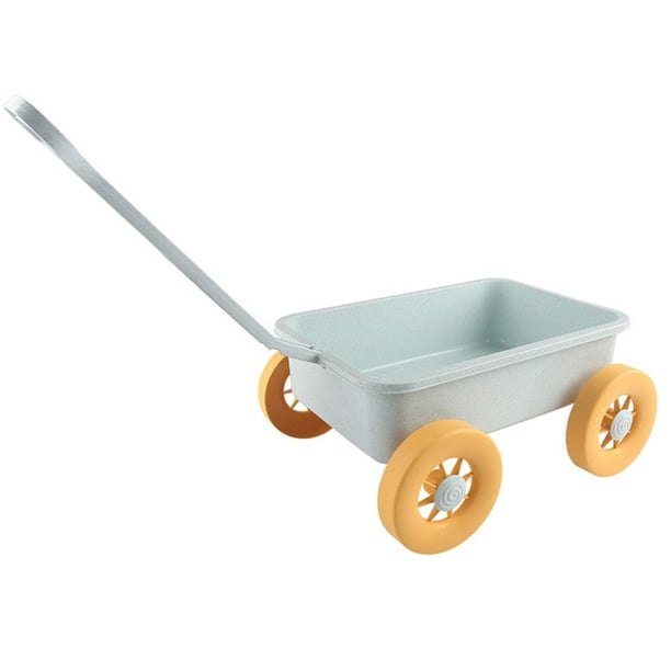 La plage de véhicule de jouet de traction d'enfant joue le petit chariot  tenant de petits jouets 
