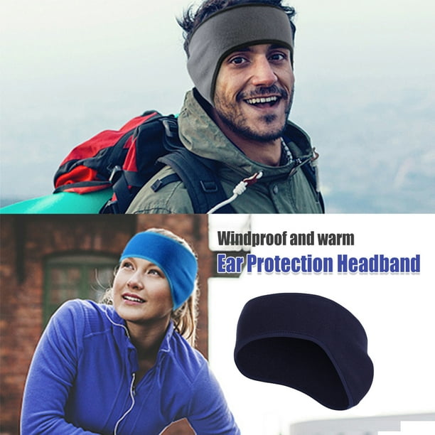 fastboy Ear Warmers Keeping-warm Covers Fleece Women Men Clothing Accessory  Winter Stretch Sport Cycling Running Headband for Outdoor Navy blue 