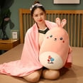 thumbnail image 5 of Manta de almohada de felpa Kawaii para niños, muñeco suave de animales de dibujos animados, dinosaurio, cerdo, unicornio, conejo, oso, pingüino, gato, 5 of 5