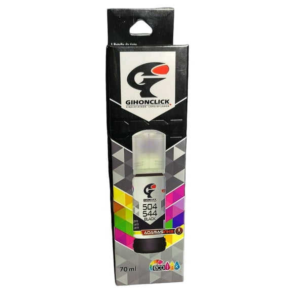 T504 T502 TINTA BLACK DYE PARA IMPRESORAS ECOTANK EPSON 70ML GIHONCLICK 504 544
