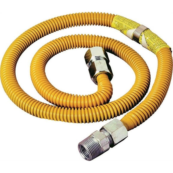 BrassCraft ProCoat Series CSSC21-48 Gas Connector, 3/4 x 3/4 in, Stainless Steel, 48 in L