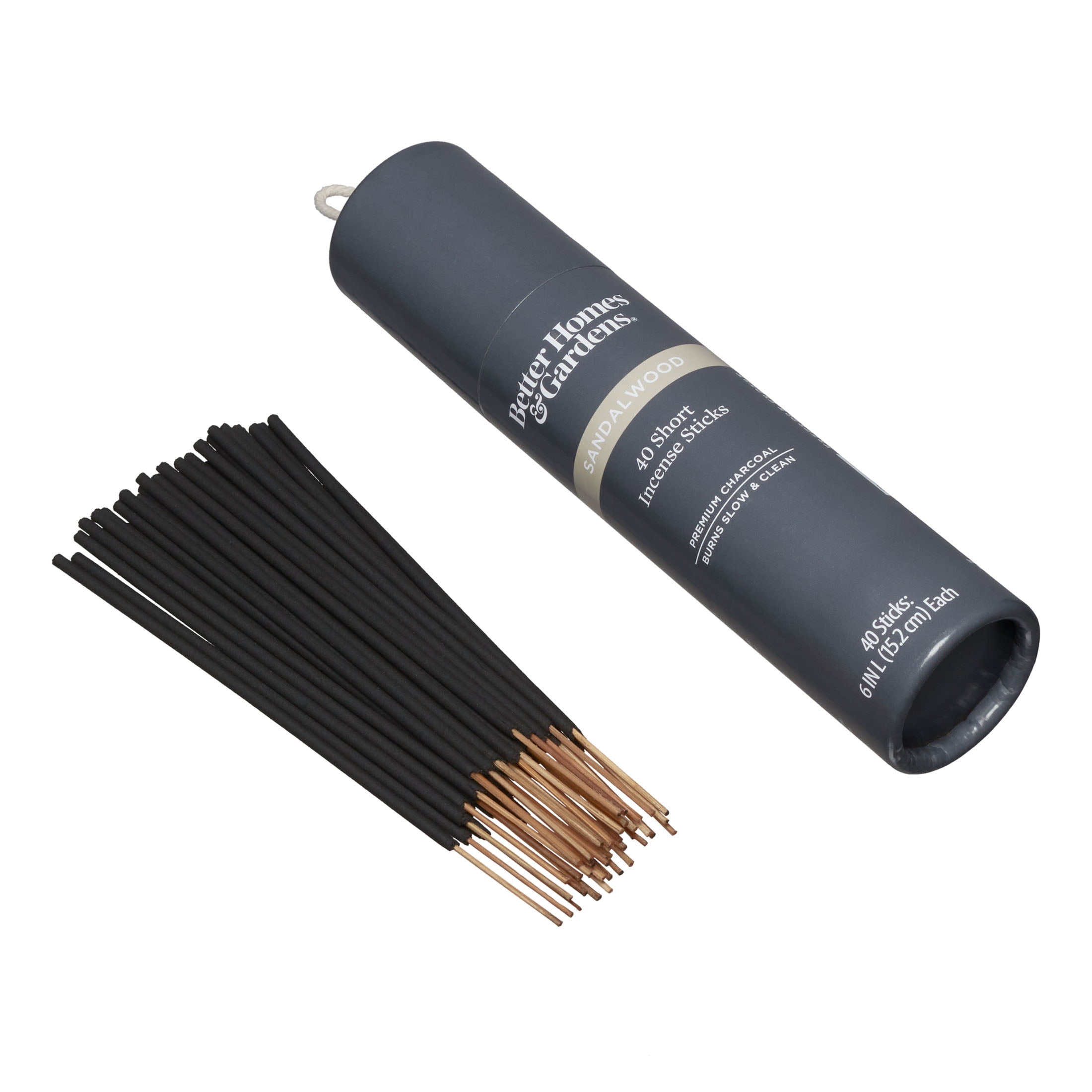 Better Homes & Gardens 6” Premium Charcoal Incense Sticks, Sandalwood, 40 Pack