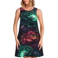 thumbnail image 1 of Fotbe Red And Green Carnation Vestido de Verano sin Mangas para Mujer – Vestido Midi Línea A, Estilo Camiseta Floral, Vestido Playero Casual y Fluido, 1 of 7