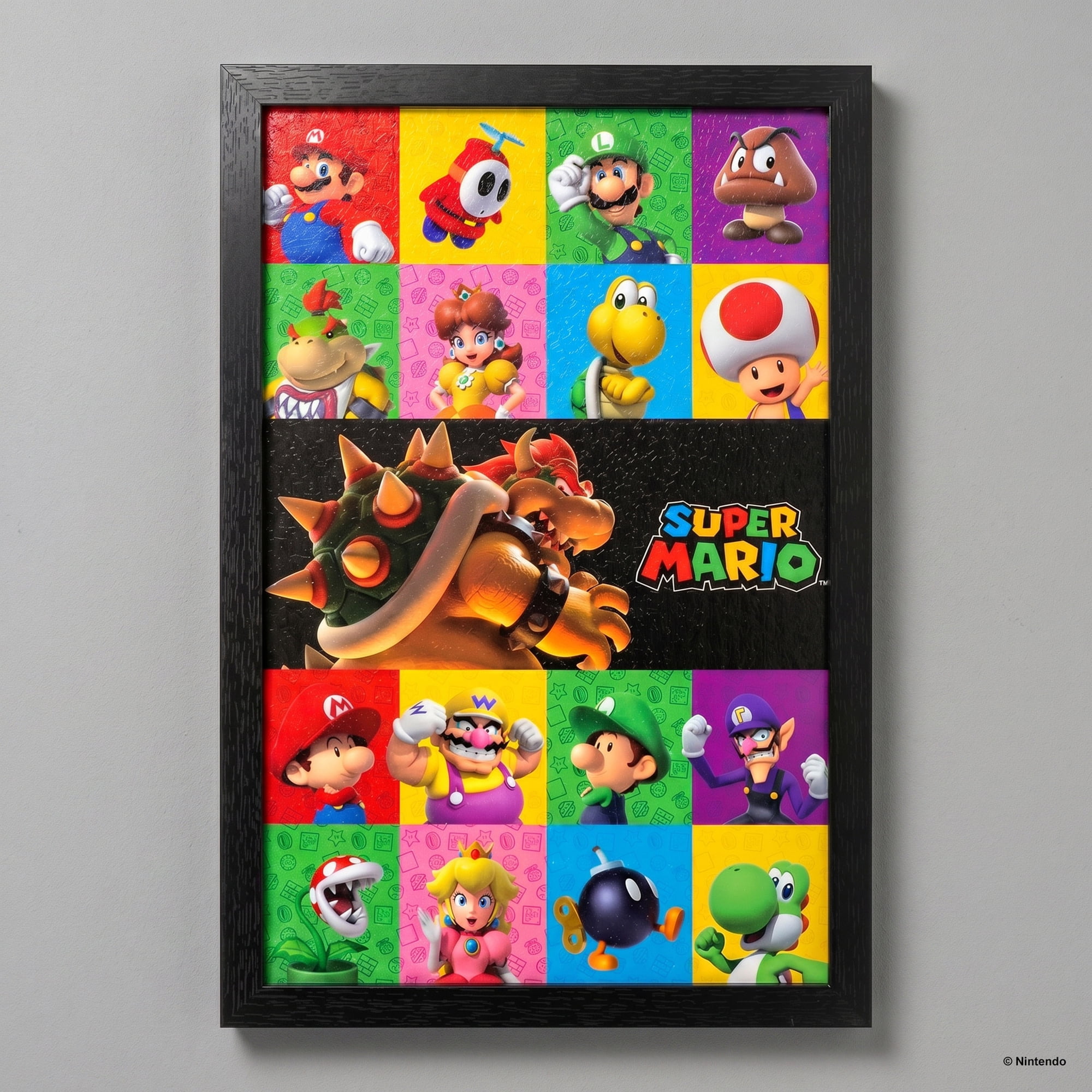 Pyramid America: Super Mario: 3D Friends & Foes - 11x17 Framed Gel Coated Poster - Video Game Artwork, Licensed Nintendo Wall Decor, Collectible Print