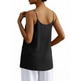 thumbnail image 3 of Womens Cotton Linen Summer Top, Camisoles for Women Casual Vintage Loose Fit Solid Color V Neck Spaghetti Strap Cami Tops with Pockets, 3 of 6