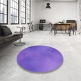 thumbnail image 4 of Ahgly Company Tapis Rond Lavable en Machine Intérieur Transitionnel Violet, 4 Pieds Rond, 4 of 7