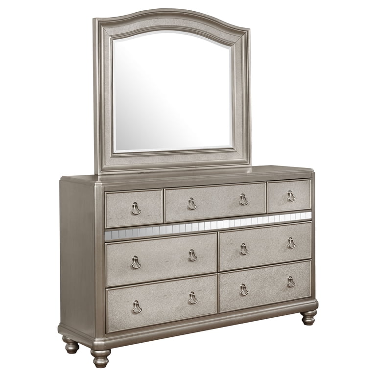 silver bling dresser Silver Glitter Glam Dresser With Faux Crystal Handles
