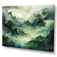 thumbnail image 2 of Designart "Green Peaks Percolated By Mountains I" Landscape Mountains Wall Decor, 2 of 7