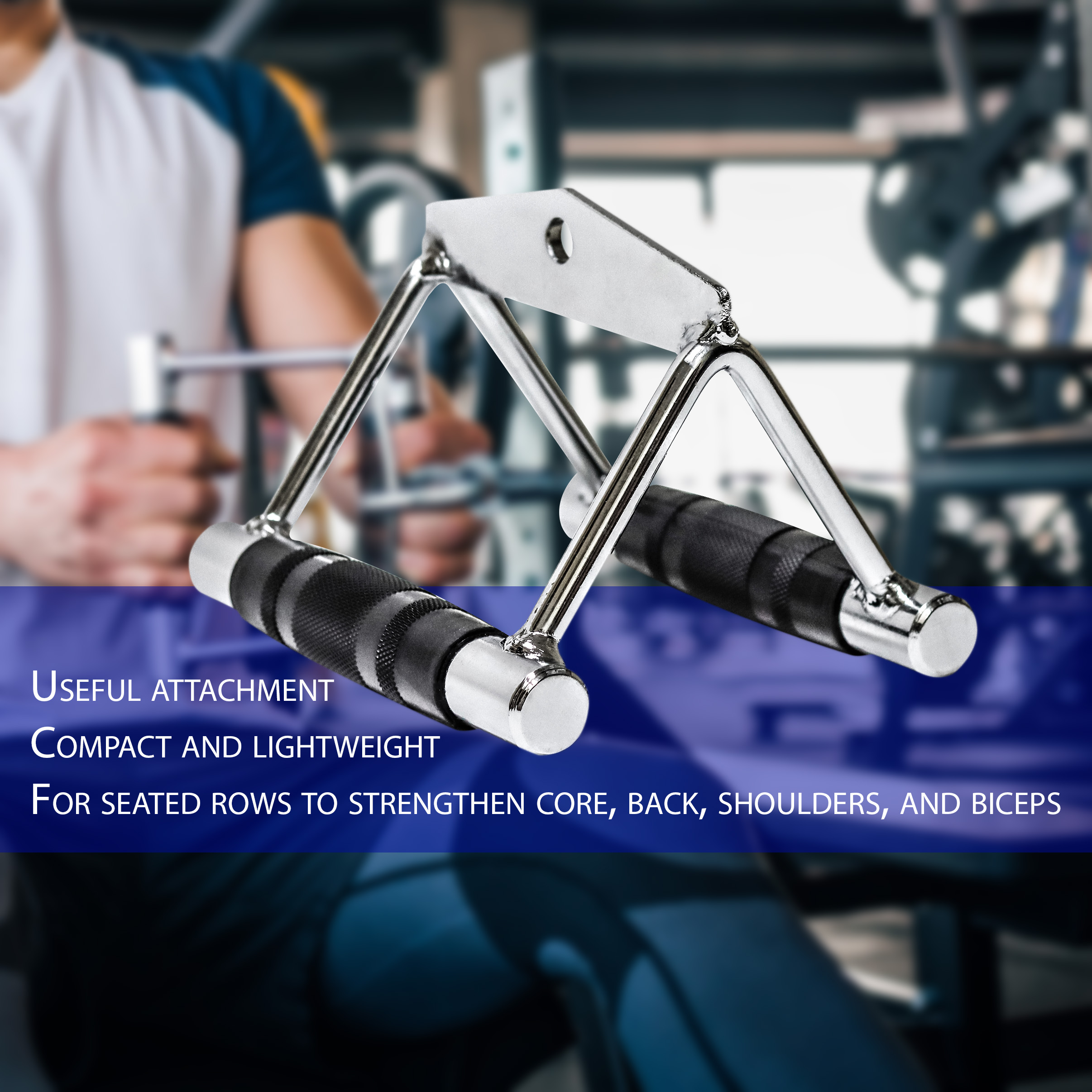 Lats Pull Down V Bar Handle Cable Machine Attachment Set Tricep Press Down Bar