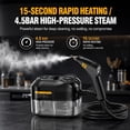 thumbnail image 3 of Handheld High Temperature Pressurized Steam Cleaner 2500W for Home Use, 6 Speeds Cleaning Machine for Tile Grout Kitchen Grease Sofa Upholstery Car Detailing - BLACK AND RED, 3 of 7