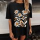 thumbnail image 4 of Faldas Cortas para Mujeres, Impresión de Flores Casual Oversized Camiseta de Manga Corta Top Hecho de 95% Poliéster 5% Spandex para Primavera Verano, Falda Corta de Verano, 4 of 7