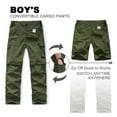 thumbnail image 3 of POENTAB Boy's Cargo Pants, Kids' Casual Outdoor Quick Dry Waterproof Hiking Climbing Convertible Zip Off Pants Green 11-12 Years, 3 of 6