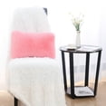thumbnail image 3 of PiccoCasa 2Pcs Decorative Throw Pillow Cover Faux Fur Cushion Cover, Pink 2pcs,12"x20", 3 of 6