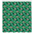 thumbnail image 3 of Ambesonne Island Shower Curtain, Tropical Chameleons, 69"Wx84"L, Multicolor, 3 of 3