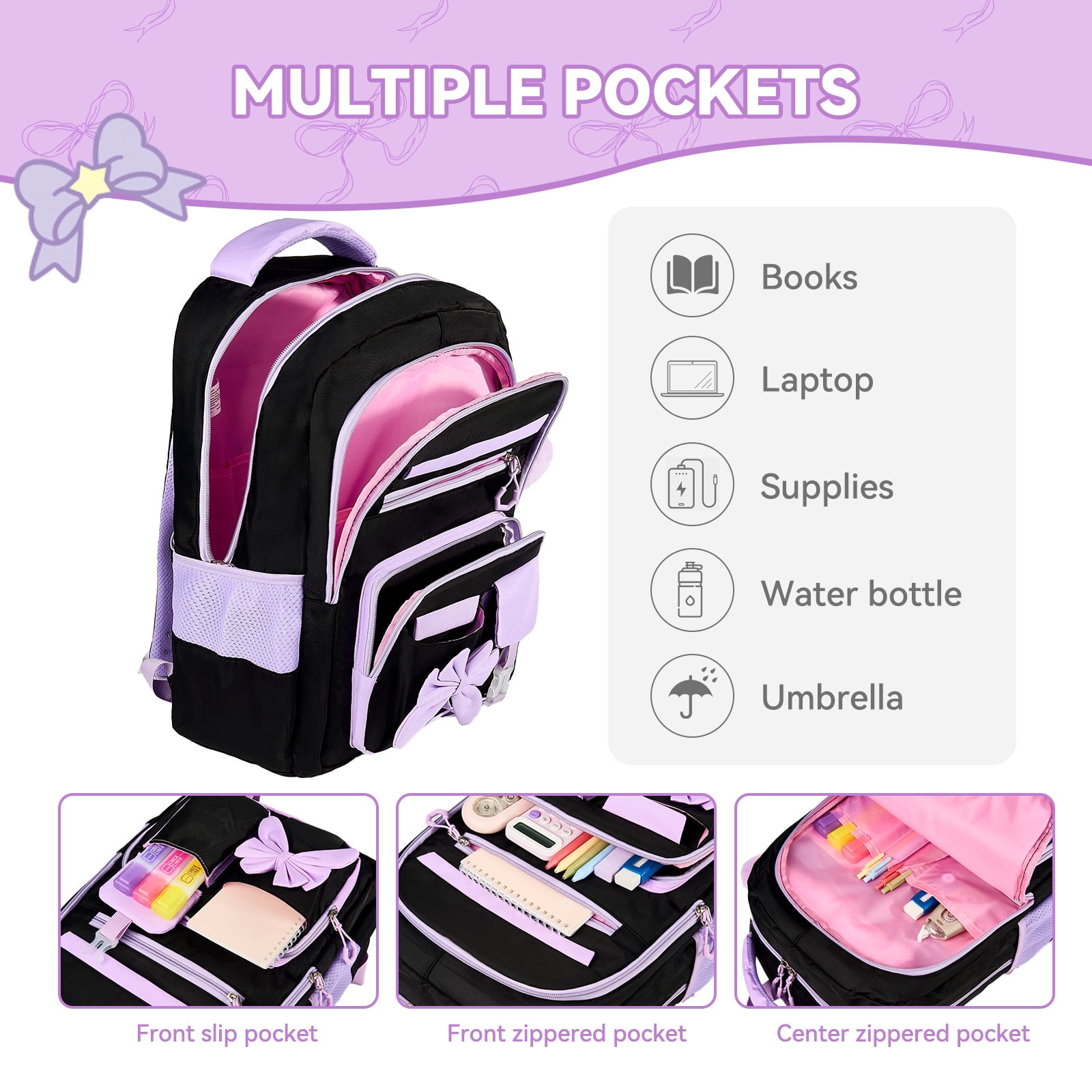 Inadays School Backpack Set Cute Bookbag Set for Elementary Preschool Middle