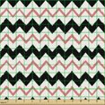 thumbnail image 2 of Geometric Upholstery Fabric by the Yard, Chevron Pattern Illustration of Horizontal Zigzag Lines Print, Decorative Fabric for DIY and Home Accents, White Charcoal Grey and Coral by Ambesonne, 2 of 5