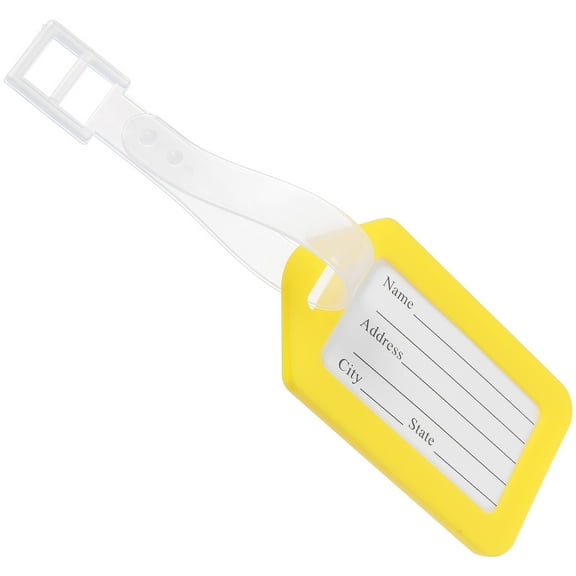 WHAMVOX Silicone Luggage ID Tag for Airport Use with Loop Attachment Orange Fits Standard Business Cards