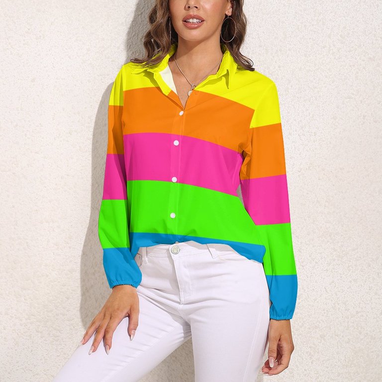 neon dress shirt women's Vintage 100% Silk Shirt in Bright Neon Green for Women | Size L | Button  Down Collared Short Sleeve Relaxed Summer Blouse Top