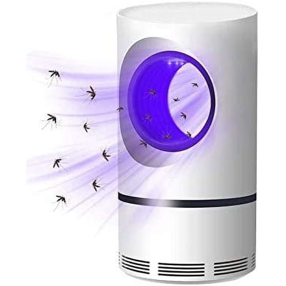 Electric Indoor Mosquito Trap, Mosquito Killer Lamp with USB Power Supply and Adapter, Suction Fan, No Zapper, Child Safe