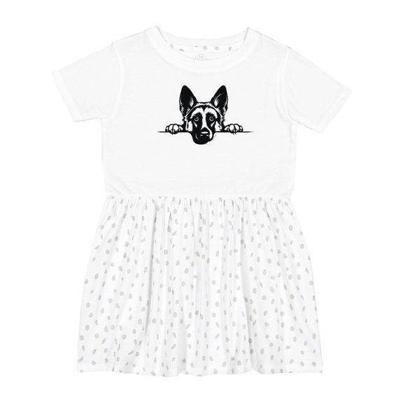 Inktastic Peeking German Shepherd Girls Toddler Dress