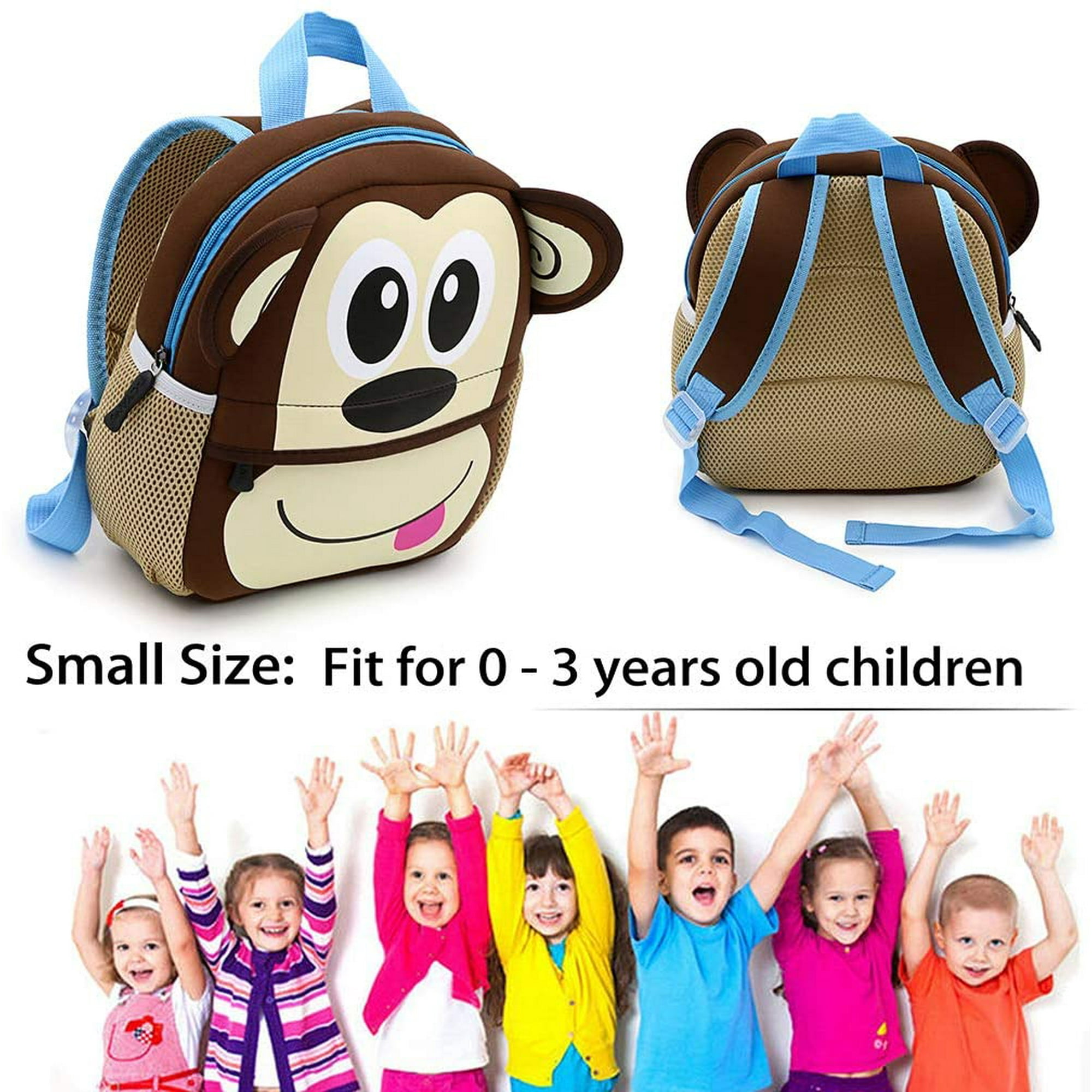 Little Kid Toddler Backpack Baby Boys Girls Kindergarten Pre School Bags Cute Neoprene Cartoon Backpacks for Children 1 5 Years Old Monkey Walmart