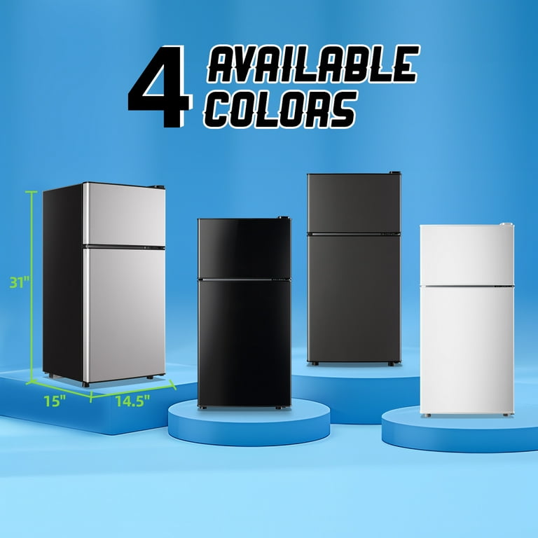 TACOOL Mini Refrigerator with Top Freezer 43 Liter Dual Door Small