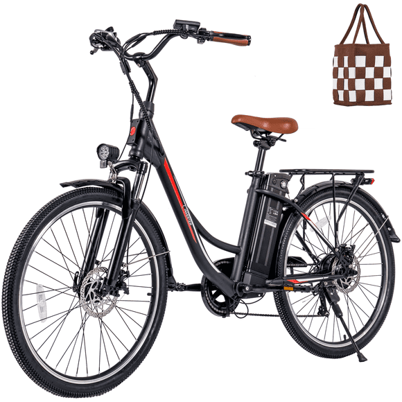 Libra Electric Bike for Adults, 26" City Ebike 350W Electric Bicycle City Commuter Cruiser Bike, 36V 11.6Ah Lithium Battery, 32km/h Top Speed Long Range Cruise Control