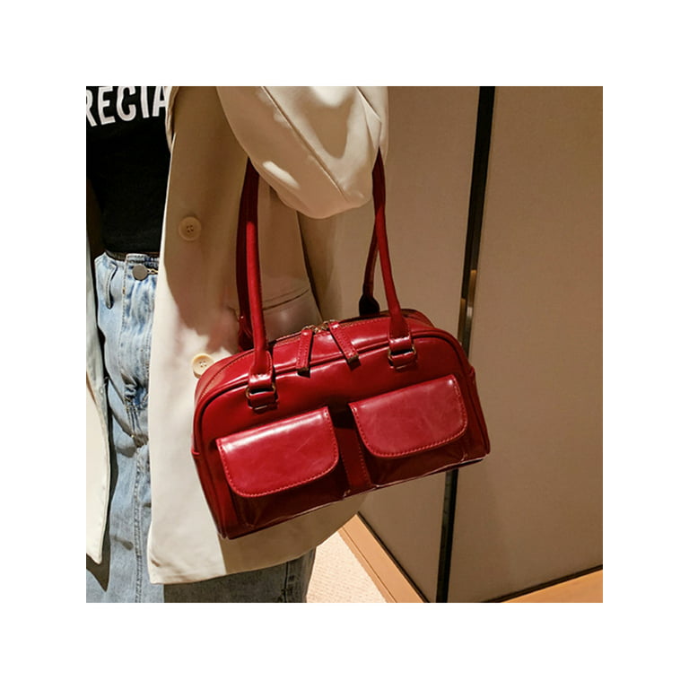 Red Pu Leather Ladies Fashion Bags