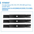 thumbnail image 5 of Kojem 3 Pieces 60" Cut Mower Blades High Lift for John Deere M128485 M133381 TCU15881 737 757 777 797, 5 of 12
