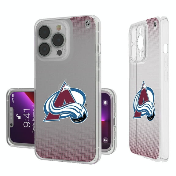 Colorado Avalanche Linen Logo iPhone Clear Case