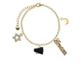 thumbnail image 2 of Delight Jewelry Silvertone Small Black Megaphone Goldtone Dream Big Charm Bracelet, 7.5+2" Extender, 2 of 4