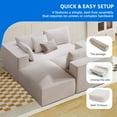 thumbnail image 5 of Dextrus 107 Inch Cloud Sectional Couch, Modern Modular Sofa with L-Shape Chaise, Upholstered Sofa for Living Room Bedroom, Beige, 5 of 11