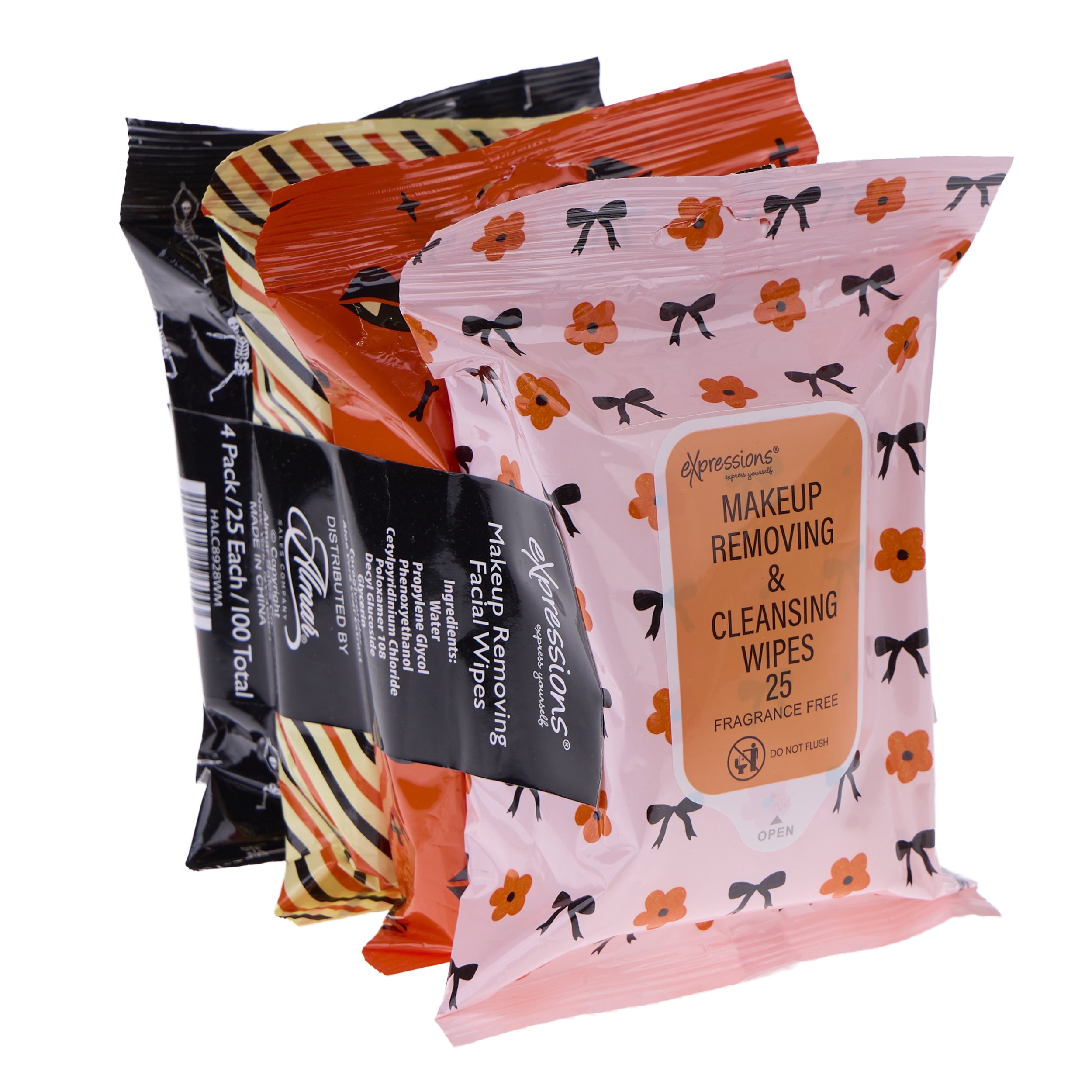 4 Packs of 25 Count Makeup Removing Wipes