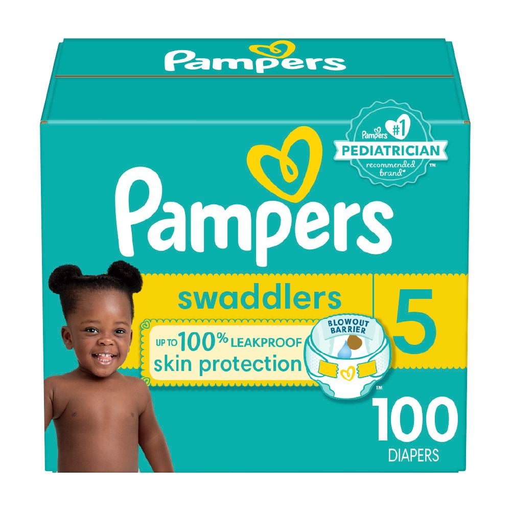 Couches Pampers Swaddlers, absorbantes, gardent bébé au sec et confortable, couche jetable pour bébé sans danger pour la peau, tailles 5 (9 à [20 à 37 lb])