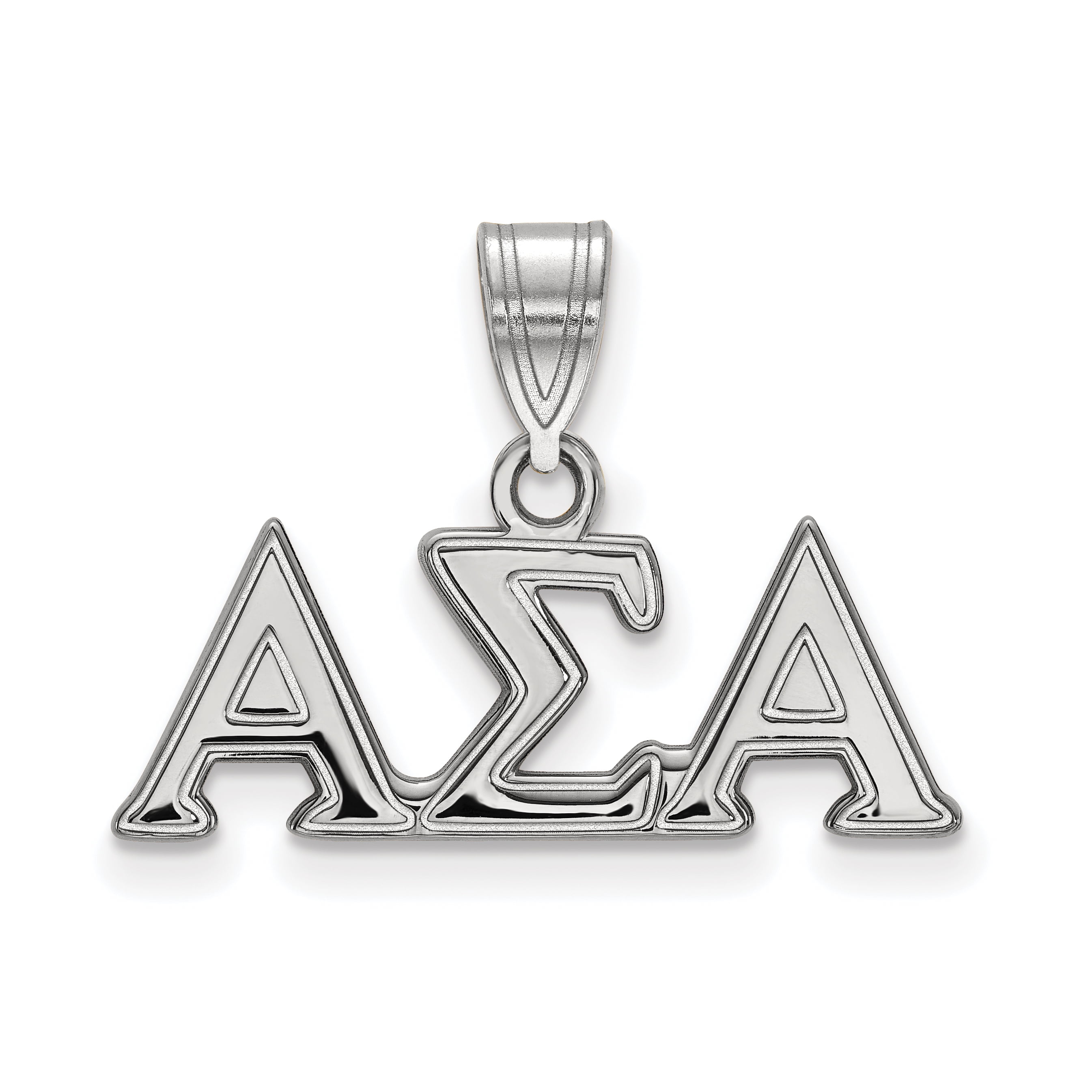 925 Sterling Silver Rhodium-plated Alpha Sigma Alpha Extra Small Charm Sorority Pendant
