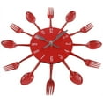 thumbnail image 4 of Kitchen Cutlery Wall Clock with Forks and Spoons for Home Decor - Red, 4 of 8