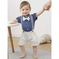 thumbnail image 6 of CARETOO Baby Boy Clothes Suits Infant Gentleman Outfits Suspender Pants Wedding Set 3-6 Months 3pcs, 6 of 15
