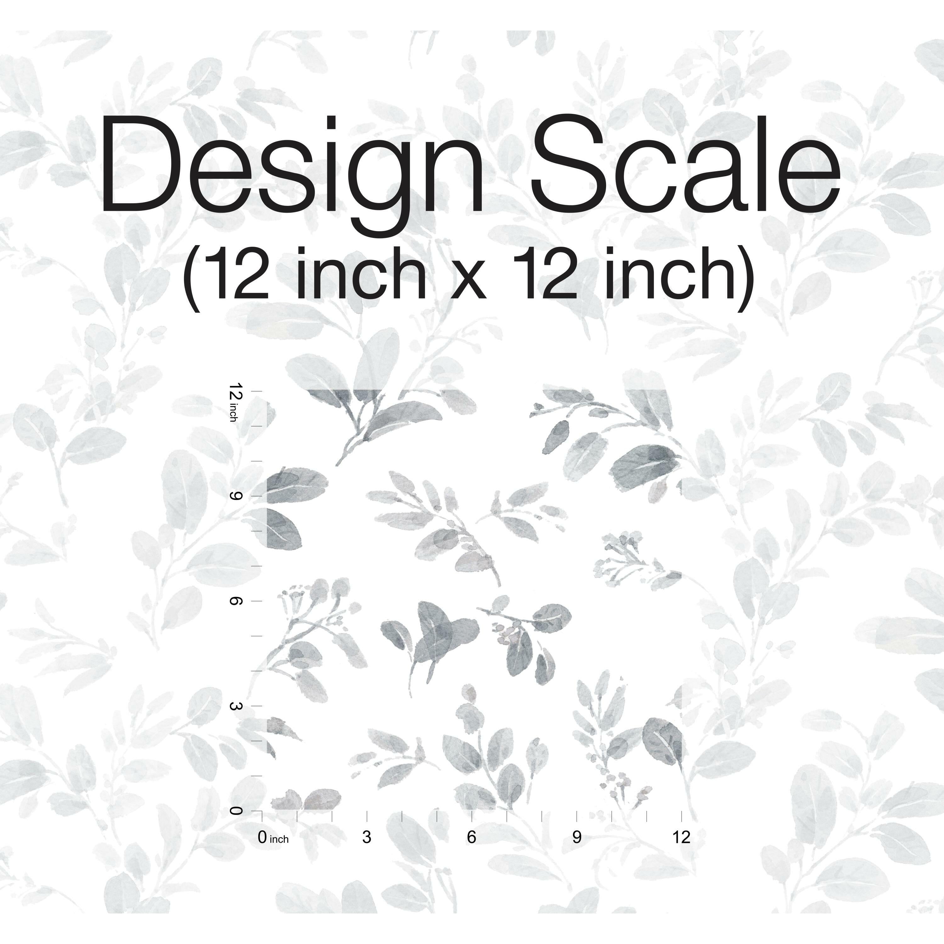 RoomMates Gray, Lisa Audit Dancing Leaves Peel & Stick Wallpaper 20.5 inches