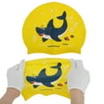 thumbnail image 5 of Unique Bargains 1 Pc Silicone Waterproof Cartoon Shark Swim Cap Yellow Blue, 5 of 6