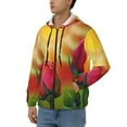 thumbnail image 3 of Wukai Rose Psychedelic Print Men's Zip-Up Hoodie,Fleece Full-Zip Hoodie for Men, Hooded Sweatshirt-Small, 3 of 5