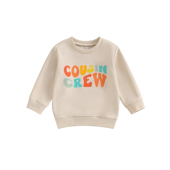 Bagilaanoe Toddler Baby Girl Boy Casual Sweatshirt Long Sleeve Letter Print Pullover 6M 12M 18M 24M 3T 4T 5T Kids Fall Loose Tee Tops