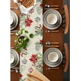 thumbnail image 2 of Christmas Balls Burlap-Cotton Table Runner 48 Inches Long,Red Green Xmas Botanical Poinsettia Rustic Farmhouse Table Runners,Outdoor Dining Tablecloths Decor for Baby Shower Party Wedding 13x48, 2 of 9