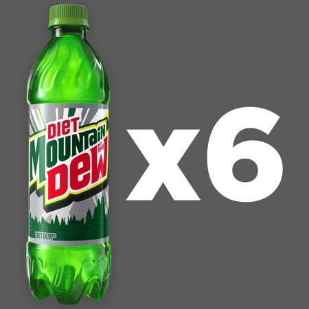 Diet Mountain Dew Citrus Soda Pop, 16.9 fl oz, 6 Pack Bottles