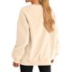 thumbnail image 4 of Sudadera con Capucha de Gran Tamaño para Mujer, Suéteres de Larga con Cuello Redondo de , Conjuntos Cómodos de Moda de Otoño. Caqui XL, 4 of 9
